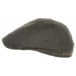 Flat Cap - Stetson Level Gatsby Waxed Canvas (brown)