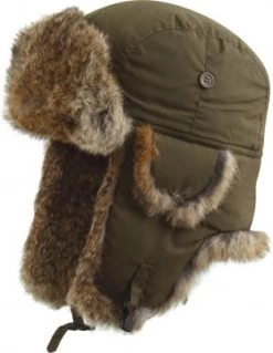 Winter Hat - MJM Trapper Hat Taslan With Rabbit Fur (Green)