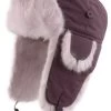 Trapper Hat - MJM Ladies Trapper Hat Taslan With Rabbit Fur (Lavender)