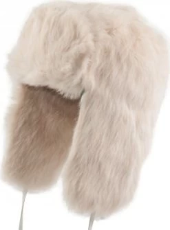 Trapper Hat - MJM Ladies Rabbit Fur Hat (Off White)