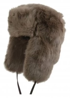 Trapper Hat - MJM Ladies Rabbit Fur Hat (Khaki)