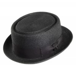 Hats - Jaxon Toyo Braided Pork Pie (black)