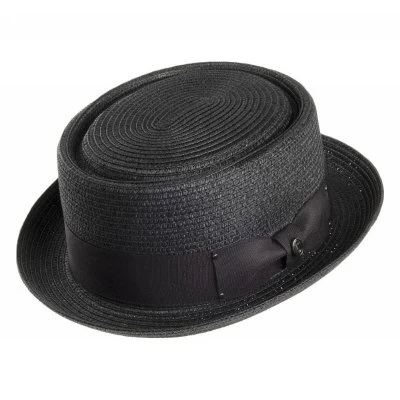 Hats - Jaxon Toyo Braided Pork Pie (black)