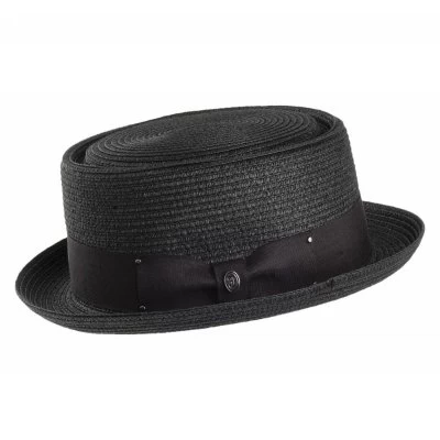 Hats - Jaxon Toyo Braided Pork Pie (black) - Image 2