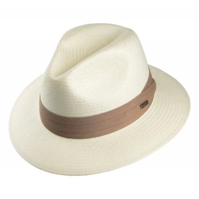 Hats - Jaxon Toyo Safari Fedora With Khaki Band (white)